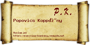 Popovics Koppány névjegykártya